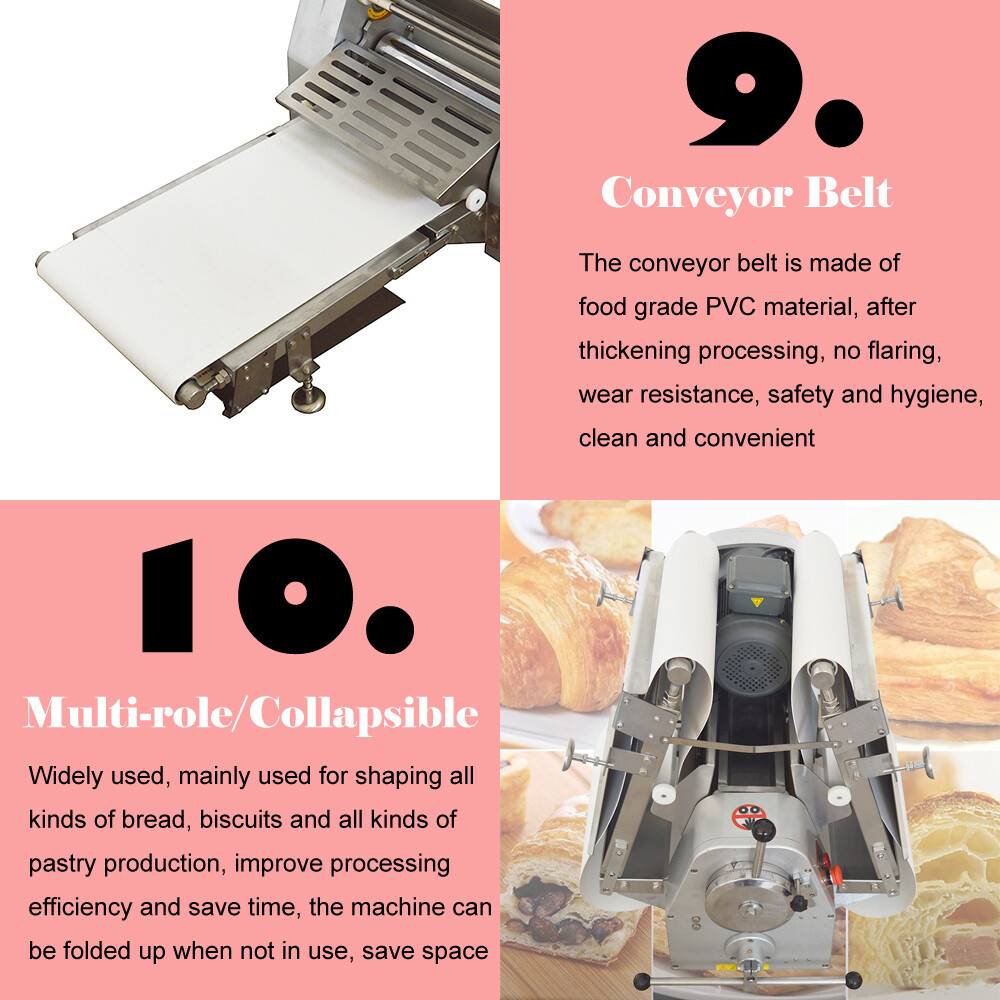 Dough Sheeter Pizza Dough Roller Sheeter Machine Press Pastry Maker 110V