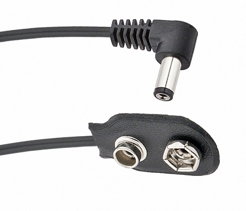 Voodoo Lab 9V Battery Snap Cable – Right-Angle