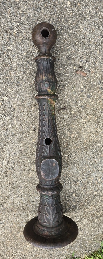 Old CAST IRON Architectural Salvage Holyoke Ma Rail Posts Pair