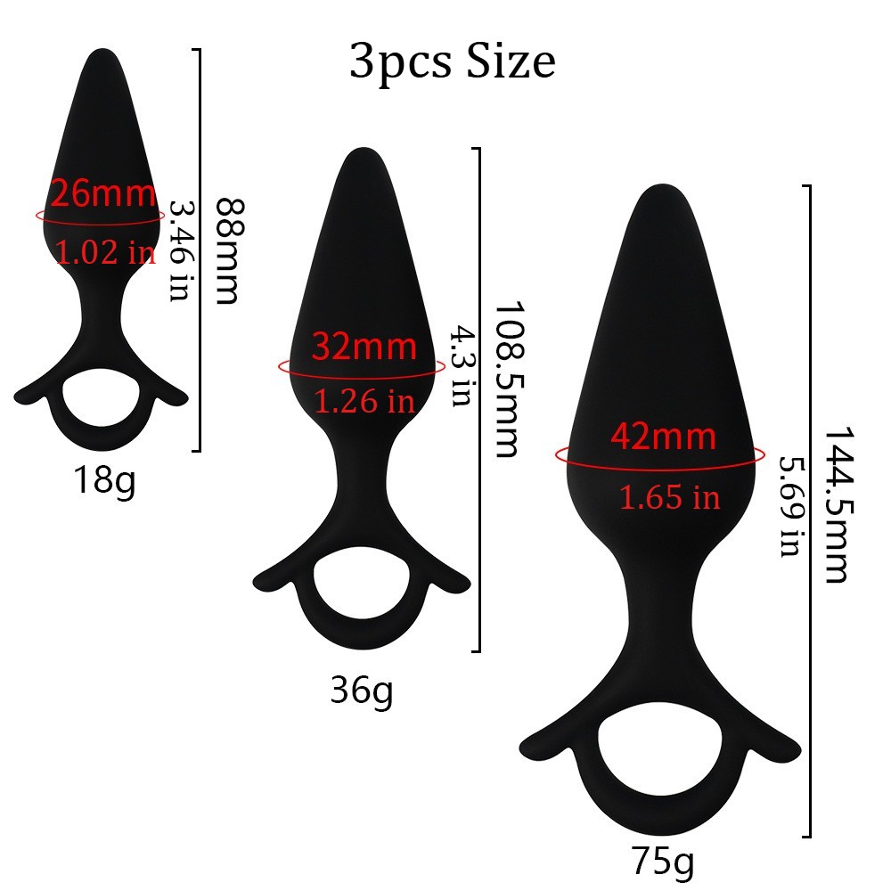 3PCS Silicone Ball Plug Training Starter Dilator Speculum BDSM