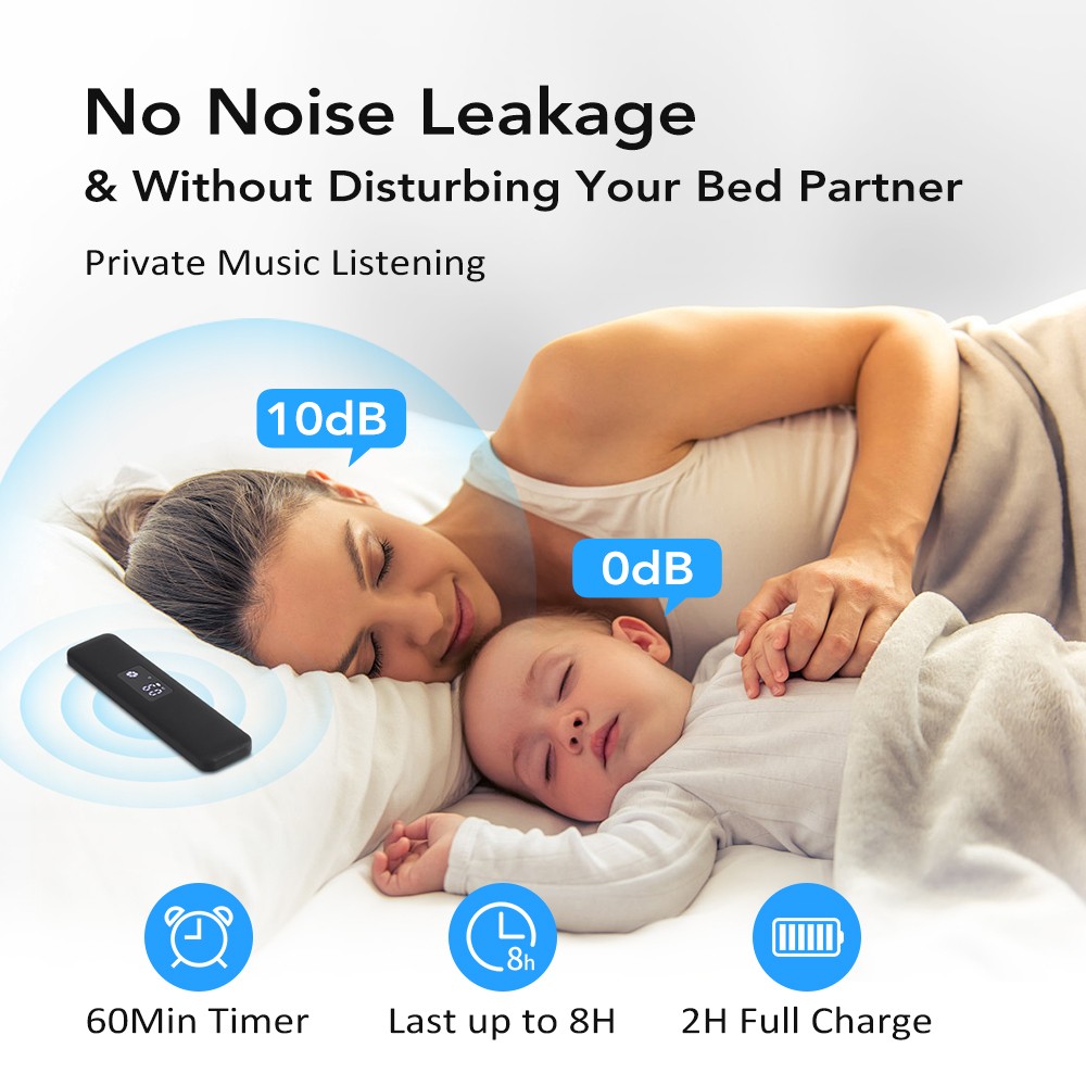 Under Pillow Bone Conduction Bluetooth Speaker White Noise Sleep Aid Soundbar