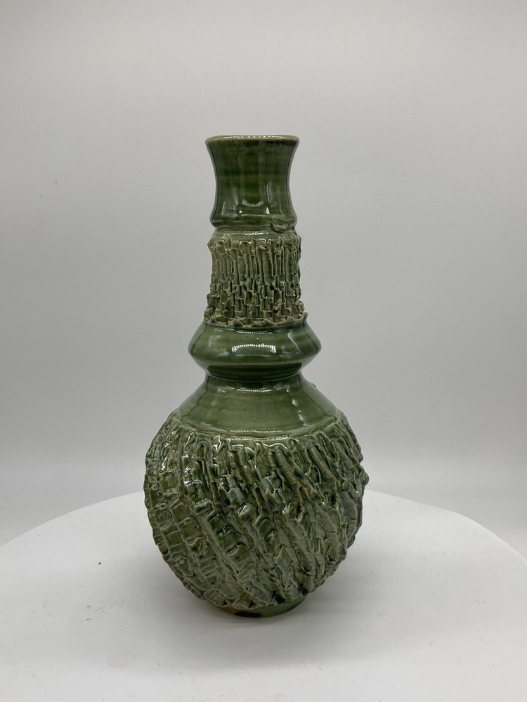 Hand Made New ceramic water bong Celadon Bottle Green