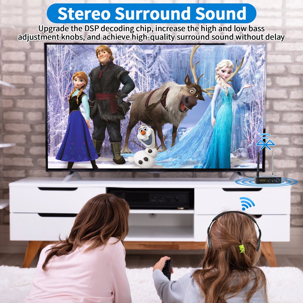 98ft Long Range 5.1 Bluetooth Audio Transmitter Receiver NFC Cordless Adapter