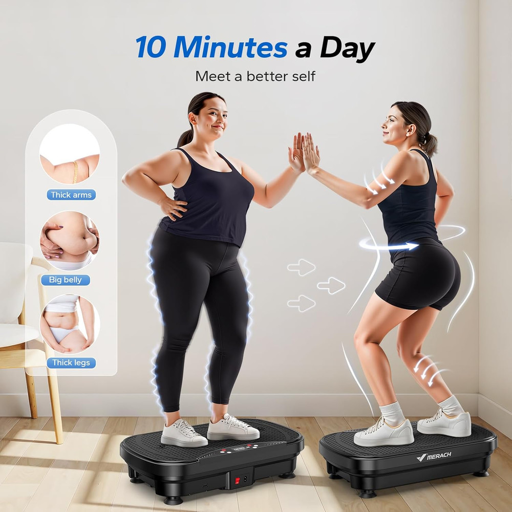 Bluetooth Vibration Plate with LED Display - Home Workout Equipment for All