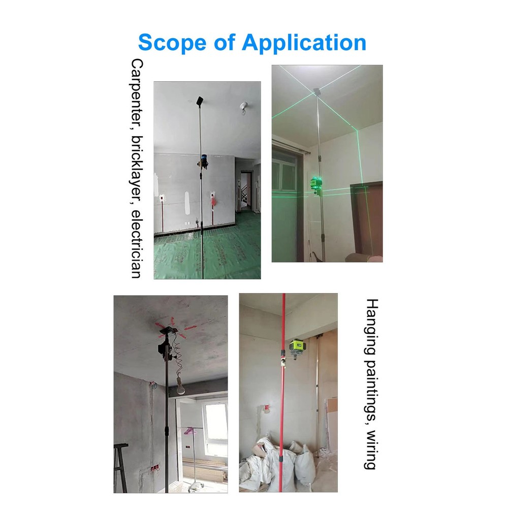 Thickened Telescoping Level Pole With Stabilizer Adapter For Camera Projector
