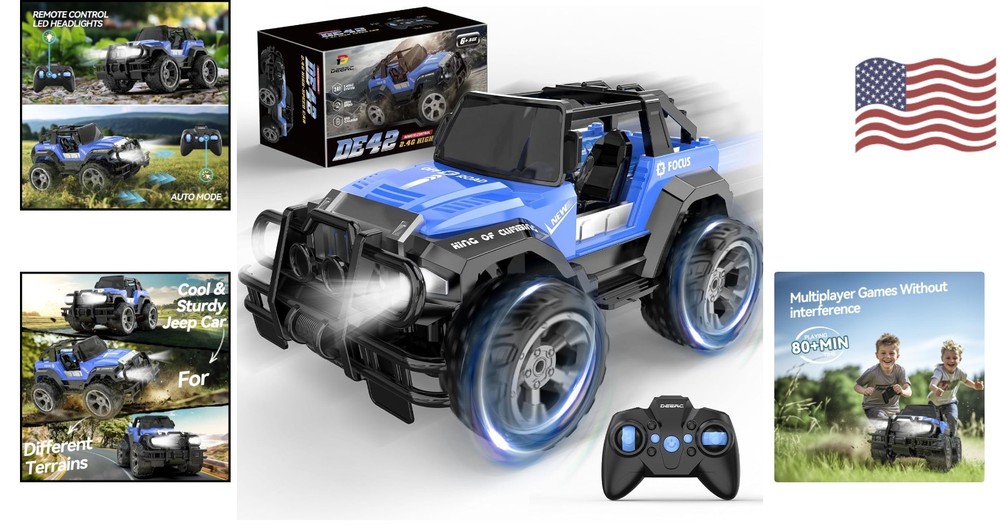 Exciting DE42 Remote Control Car - 80 Min Playtime, Auto Mode, Durable Design