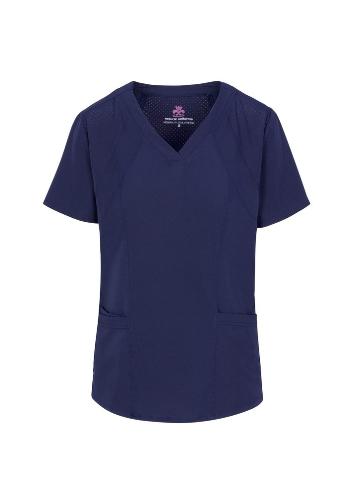 Natural Uniforms Womens Cool Stretch Jogger Scrub Set True Navy Blue Medium