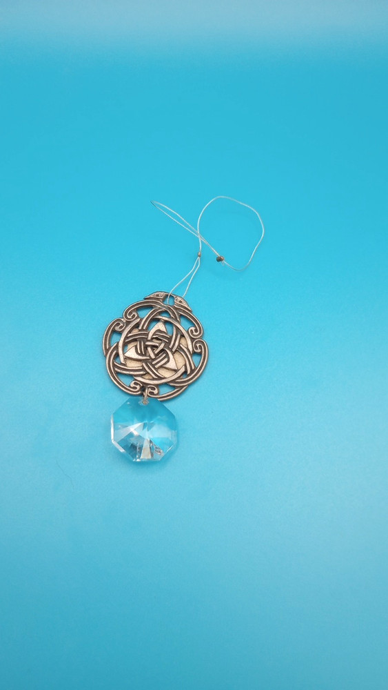 Celtic Trinity Knot Crystal Sun Catcher Pewter