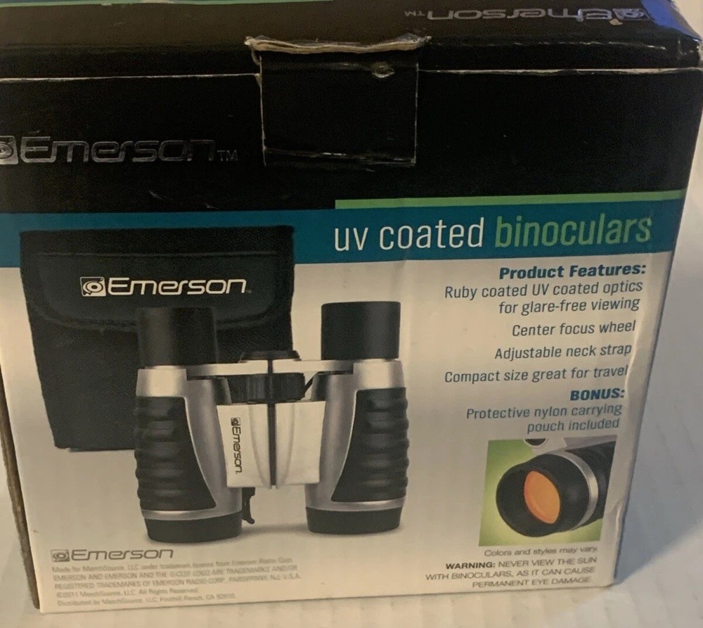 Emerson UV Coated Binoculars W/ Protective Carrying Pouch Ruby Colored Optics