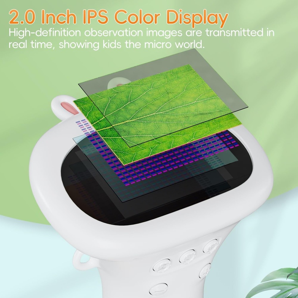 Handheld Mini Microscope for Kids - 1000X with LED Lights & USB Compatibility