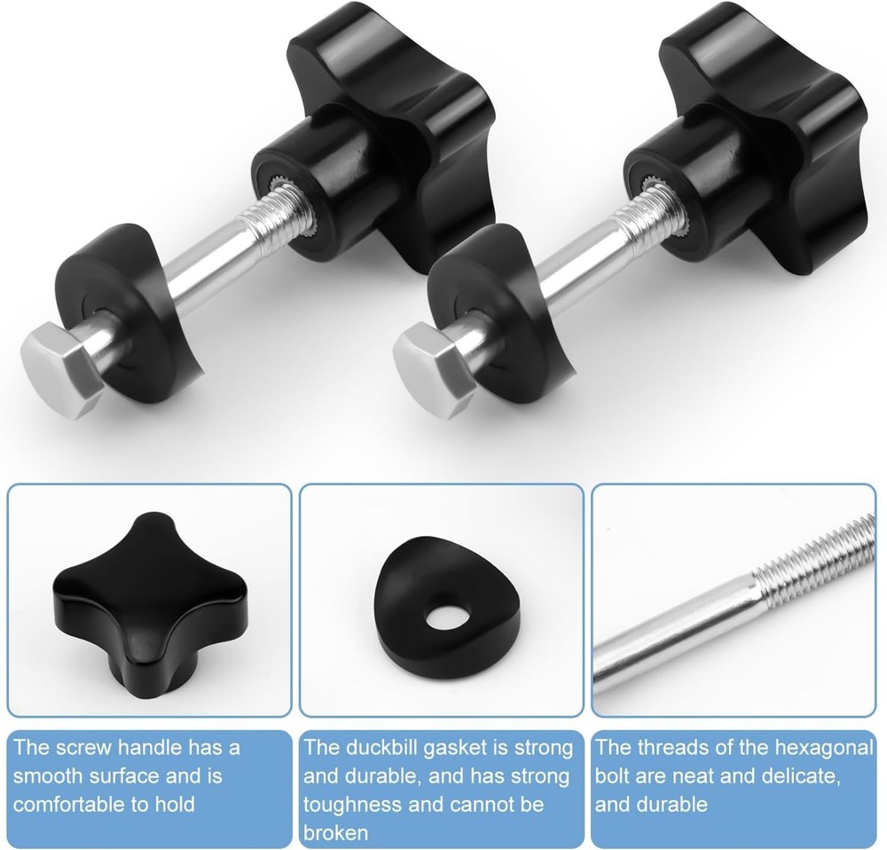 Universal Drive Rollator Walker Arm Adjustment Knobs Replacement Hardware Set Bl