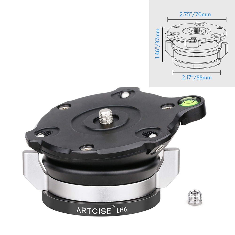 ARTCISE 70mm Panoramic Leveling Base Tripod Head W/ Butterfly Handle 44 lbs