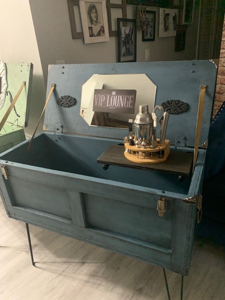 Ammunition crates made into custom bar