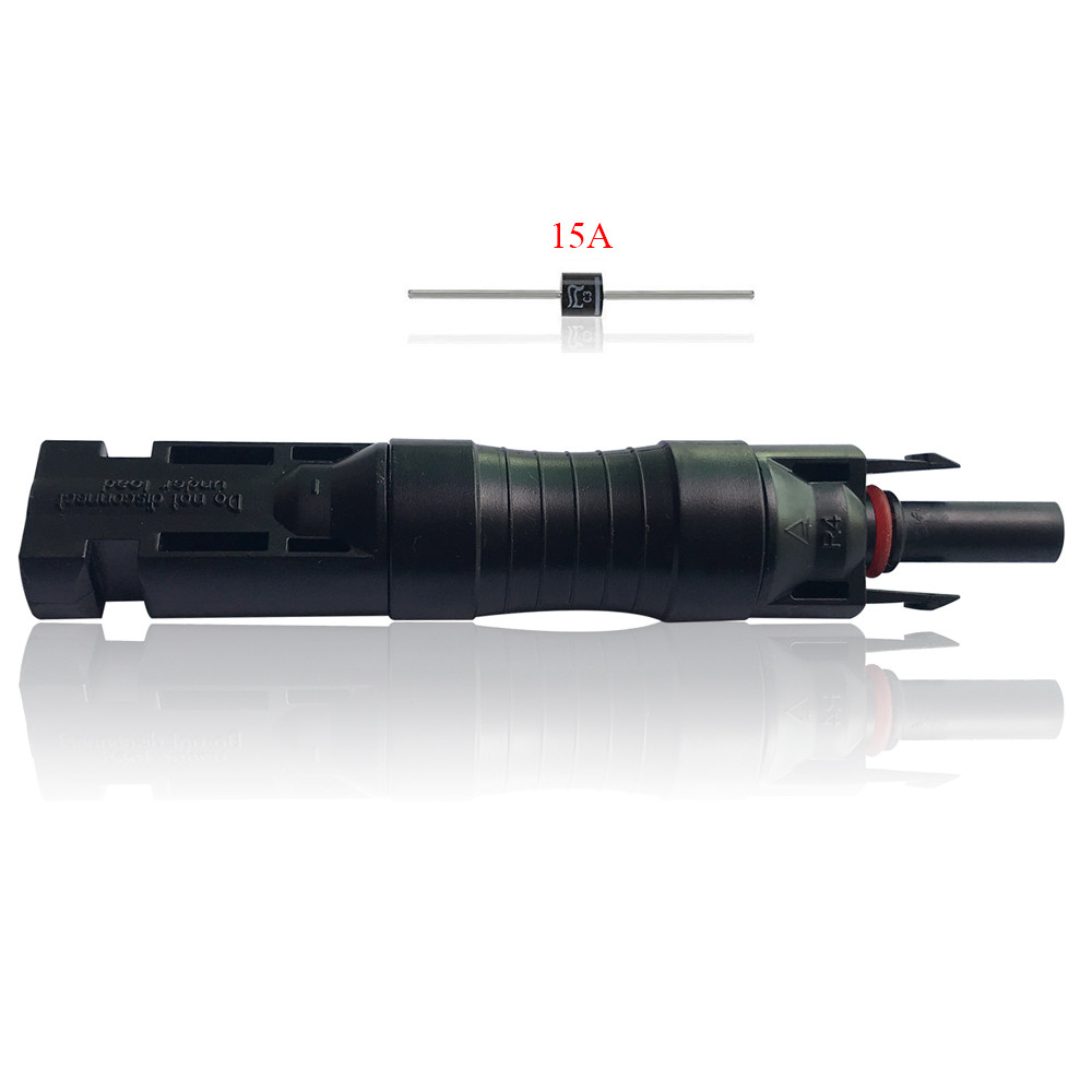 15A Diode In-Line Solar Panel F/M Connector Current Back Flow Protector