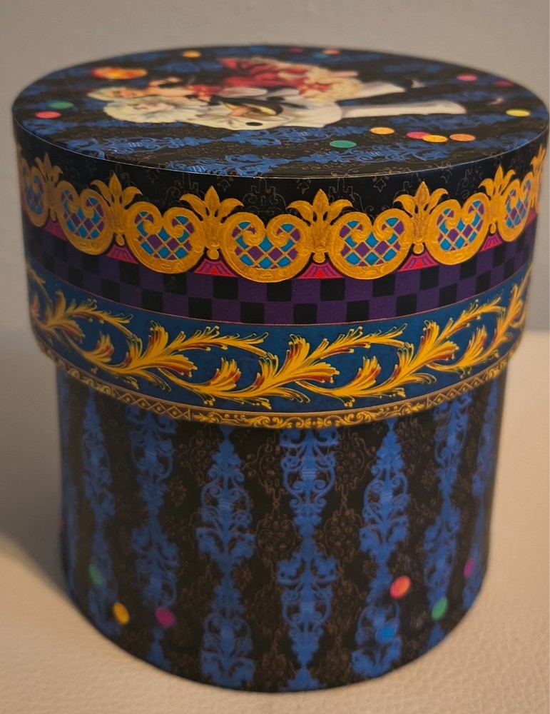 Punch Studio Harlequin trinket storage box round