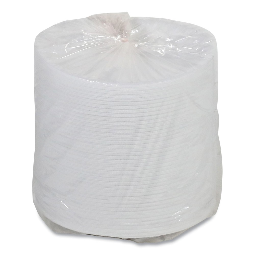 UNLAMINATED FOAM DINNERWARE, PLATE, 9" DIAMETER, WHITE, 500/CARTON