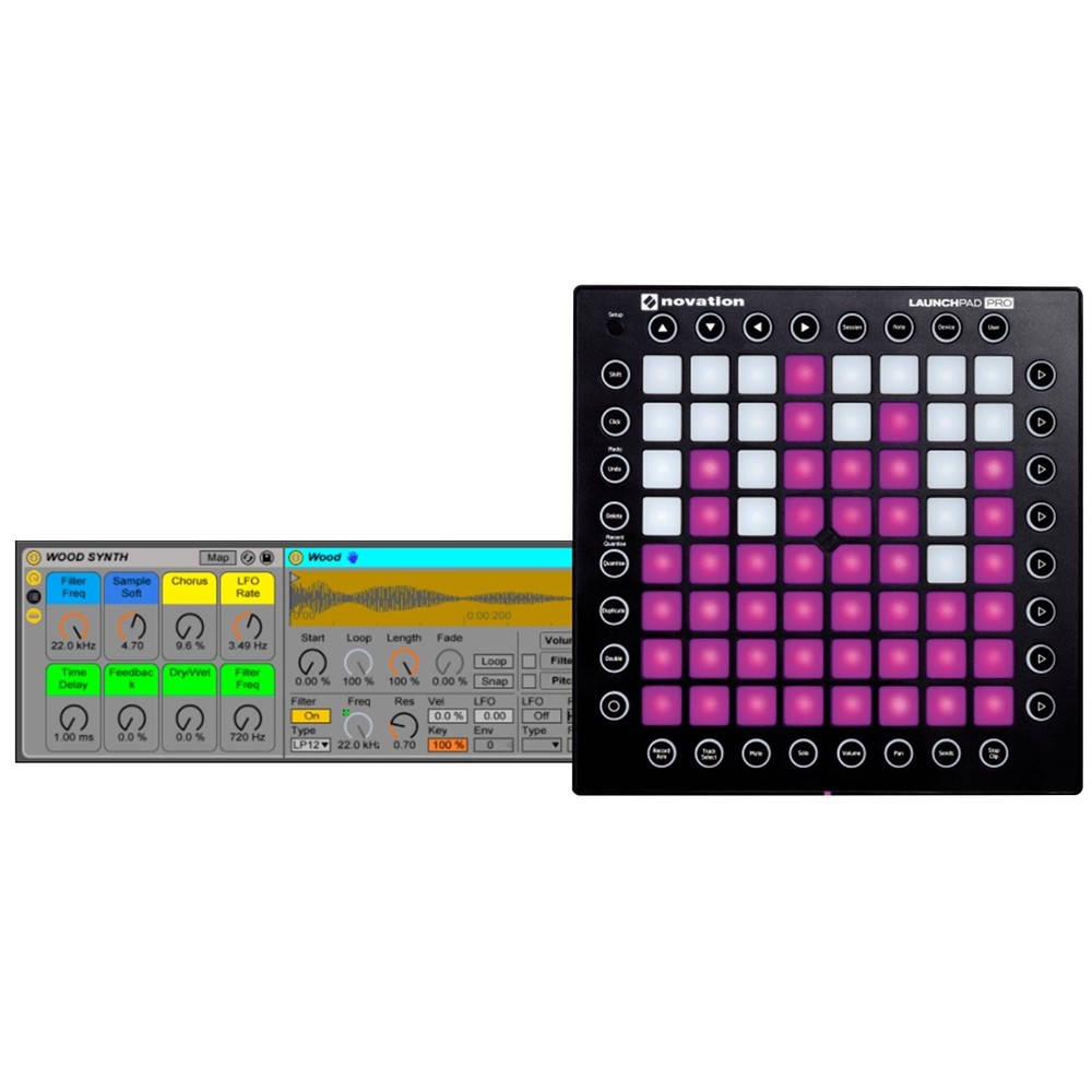 Novation Launchpad Pro 64-Pad USB MIDI Ableton Controller + Headphones