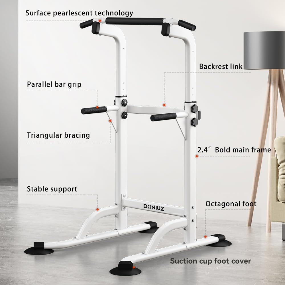 Power Tower Pull Up Bar and Dip Station, Multi-Function Home Gym, Strength Tr...