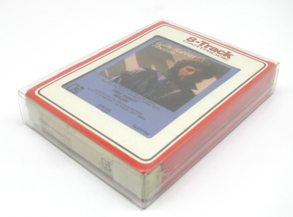 5x 8-TRACK CASSETTE - CLEAR FOLDING PLASTIC PROTECTIVE BOX/SLEEVE
