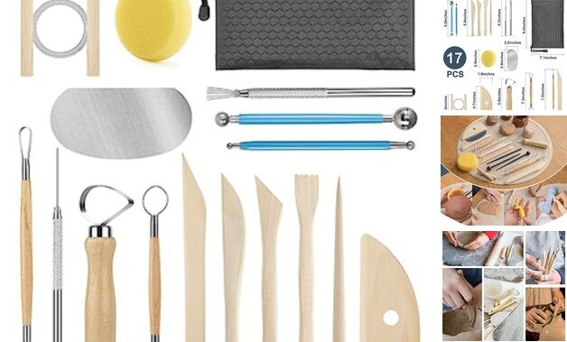 Pottery Tool Kit, 17pcs Polymer Clay Tools, Modeling Clay Sculpting Tools Kit,