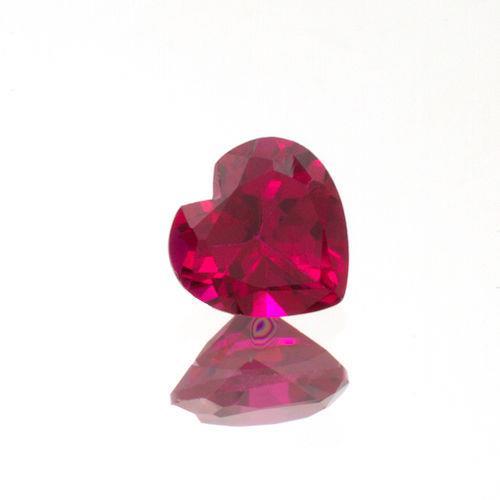 (3mm - 15mm) Heart AAA Lab Created Ruby