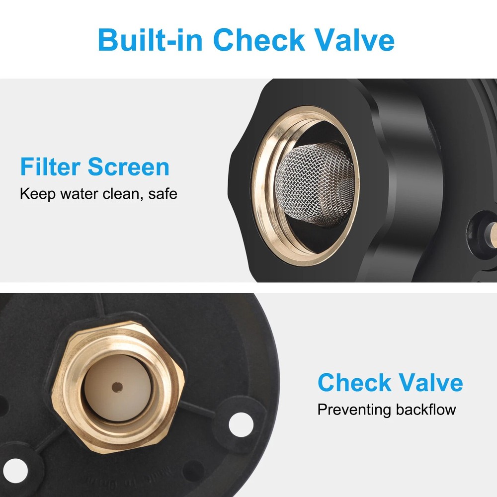 City water inlet RV connection for with check valve brass flange hose fitting