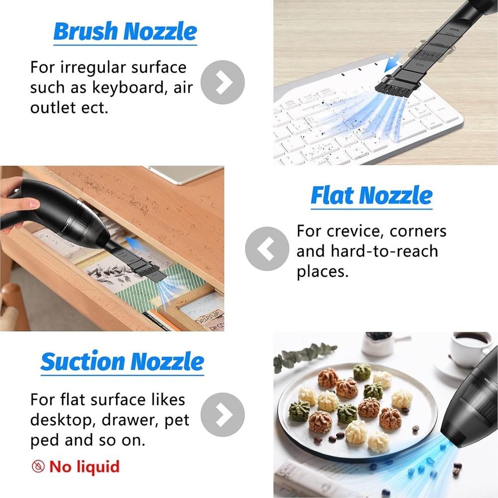 Handheld Computer Vacuum - Cordless & Reusable Hepa Filter