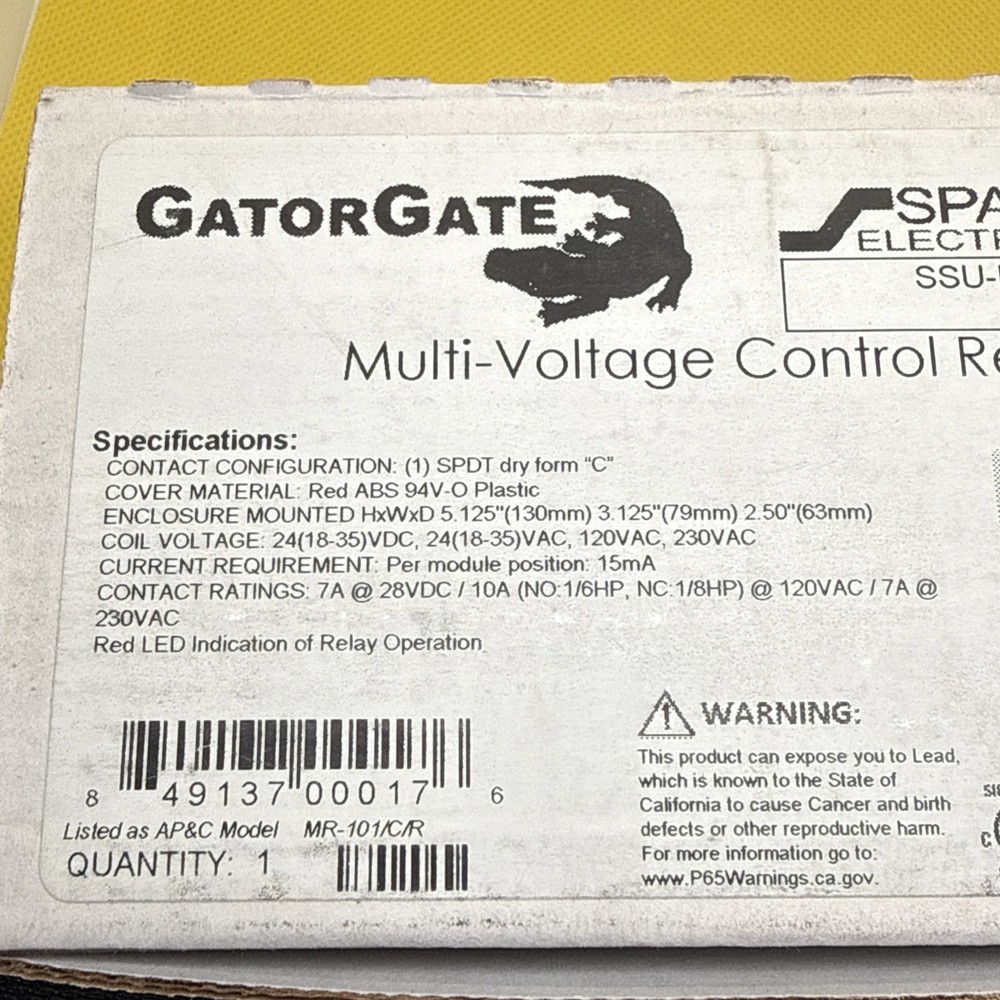 SPACE AGE SSU-MR-101/C/R Multi-Voltage control Relay