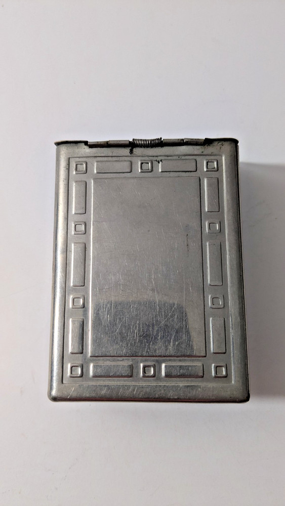 Vintage Cigarette Box Case Spring Lid Slide Button "Rare"