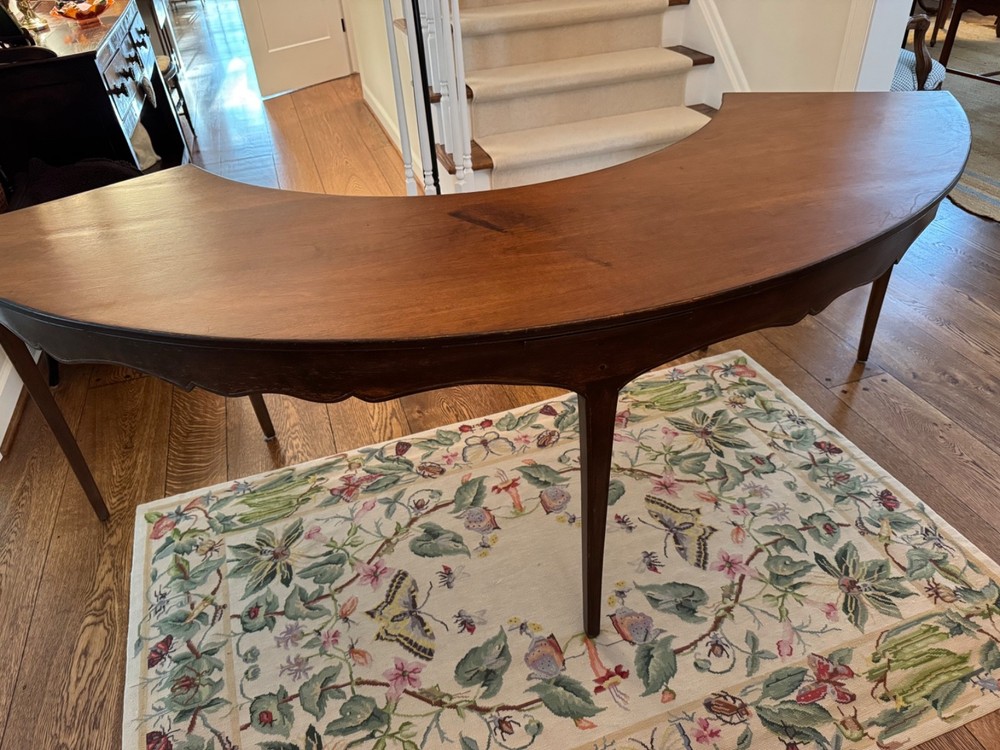 Antique English Half Moon Hunt Table