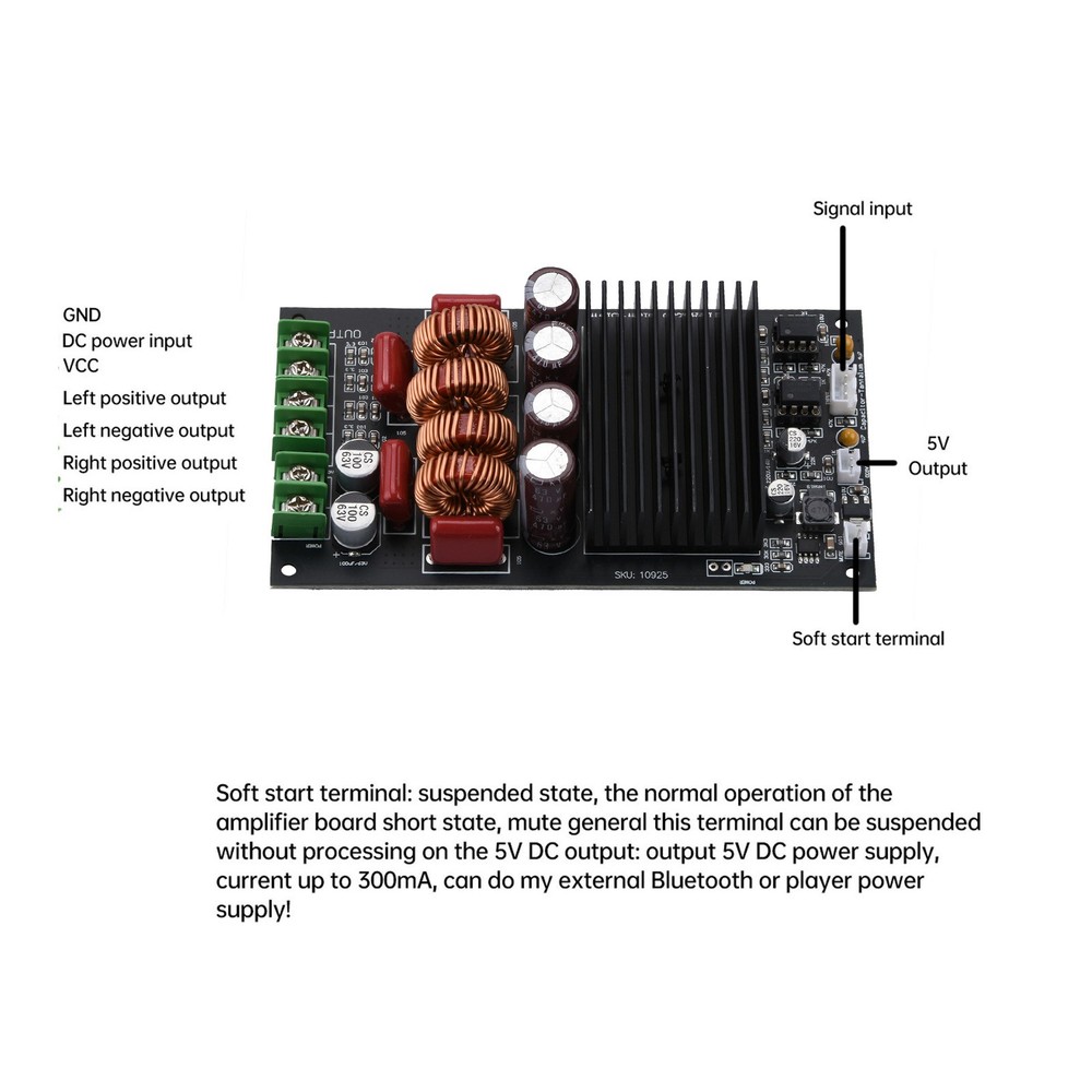 HiFi Amplifier Board Audio Module Adopts TPA3255 Chip with Class D efficiency