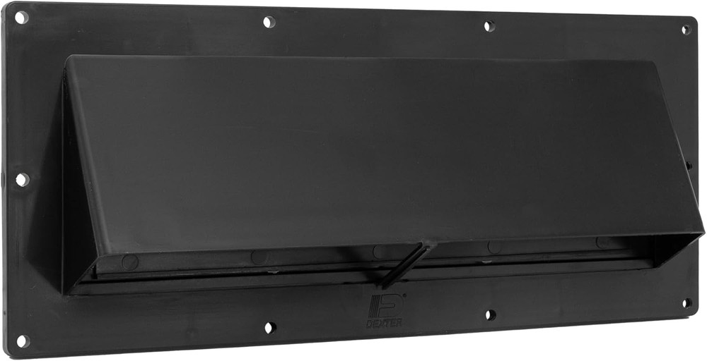 RecPro RV Range Vent Cover with Locking Damper | Black Exterior Vent for Camper,