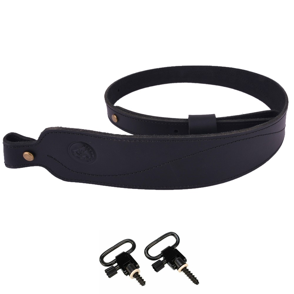 2 Points Leather Rifle Sling / 2 Points Gun Strap Vintage Look Shooting