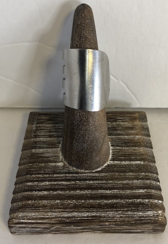 Artisan Handcrafted Fork Ring. Silver Plated Size 7