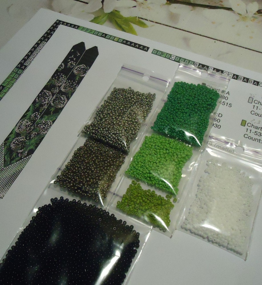 Kit for making a necklace gerdan. Beading Loom Pattern. #C28c
