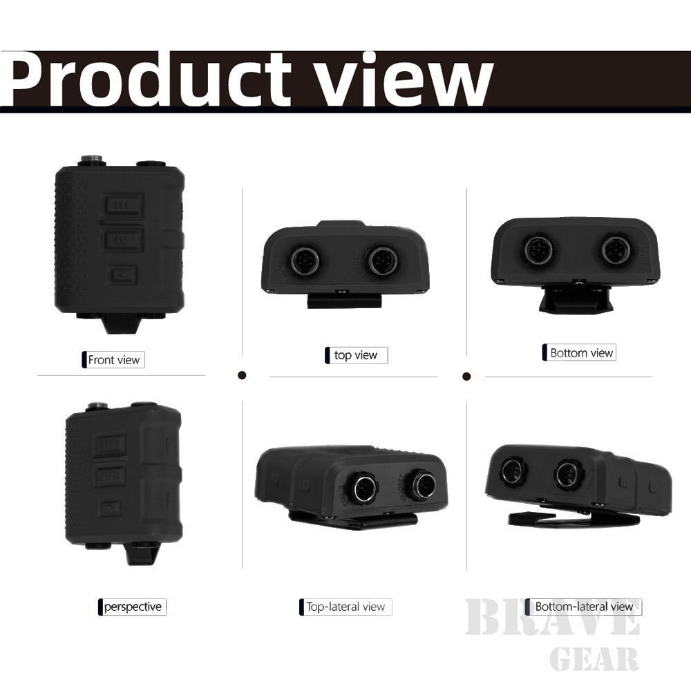 FCS V60 PTT Transmitter Receiver Connector AMP Comtac III HeadSet Dark Earth