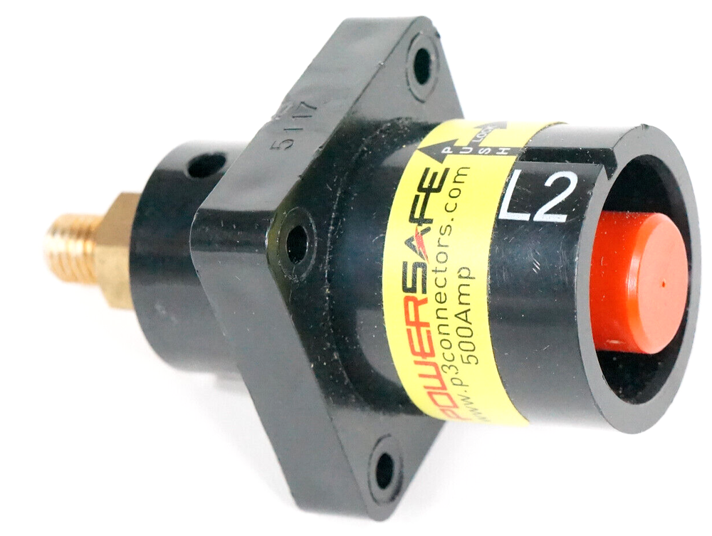 Phase 3 Amphenol Power Safe SPS-2-BK-T5 500AMP L2 Black Panel Source Socket