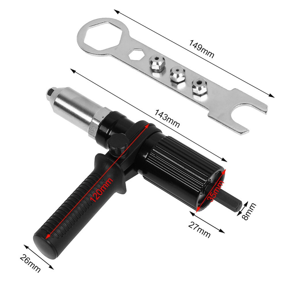 Rivet Nut Electric Gun Cordless Drill Pop Adapter Riveting Riveter Insert Tool