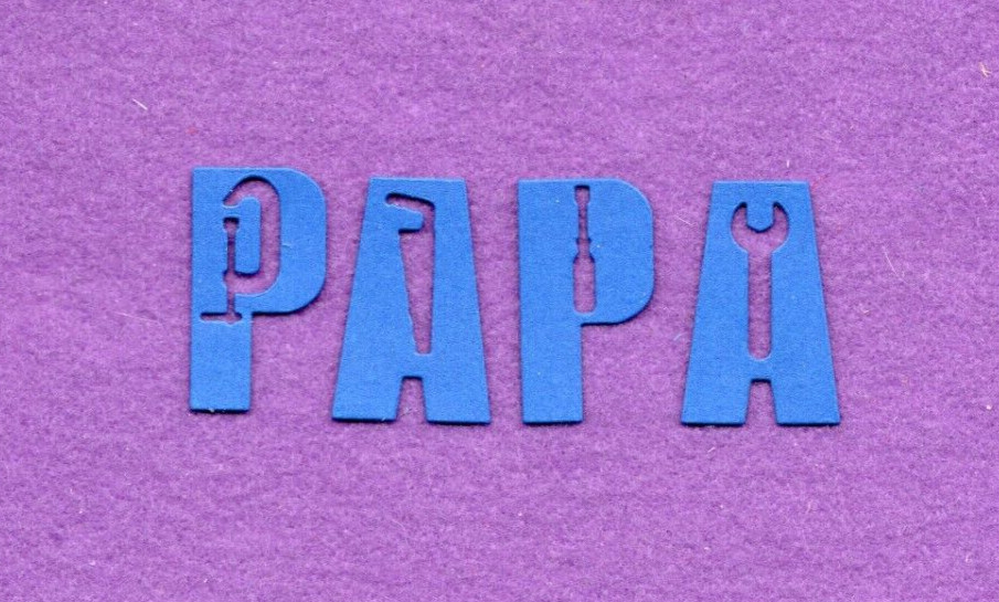 PAPA die cuts scrapbook cards