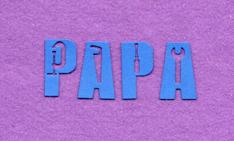 PAPA die cuts scrapbook cards