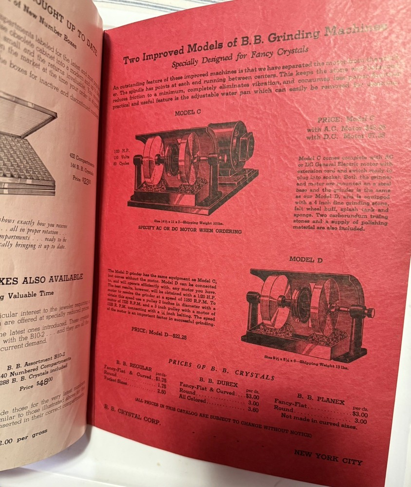 Vintage 1948 BB Watch Crystal Catalog Reference Guide Excellent Condition