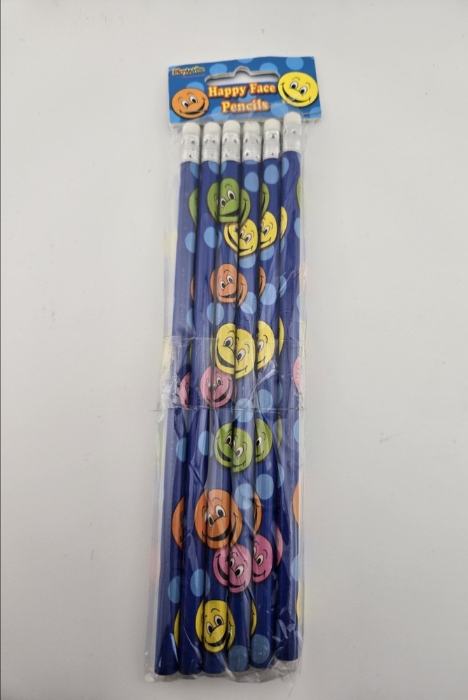 Pencils Pack Of 6 Happy Face
