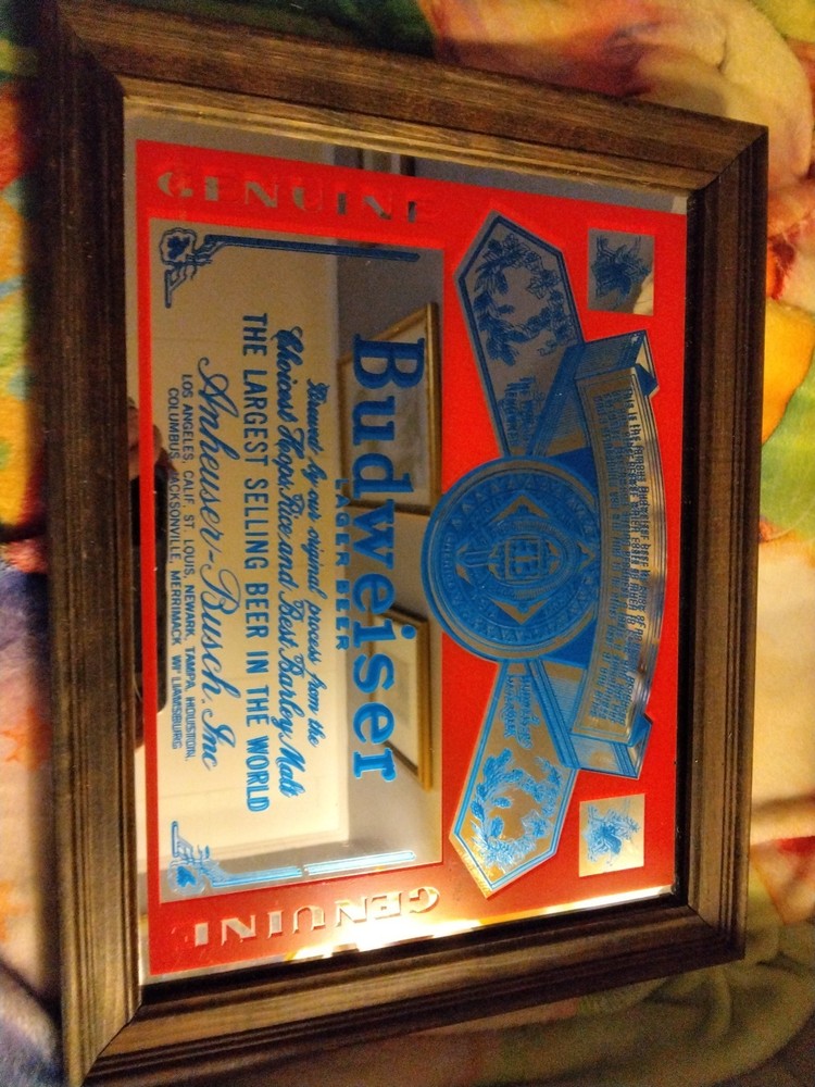 Budweiser Beer Foil Art Mirror