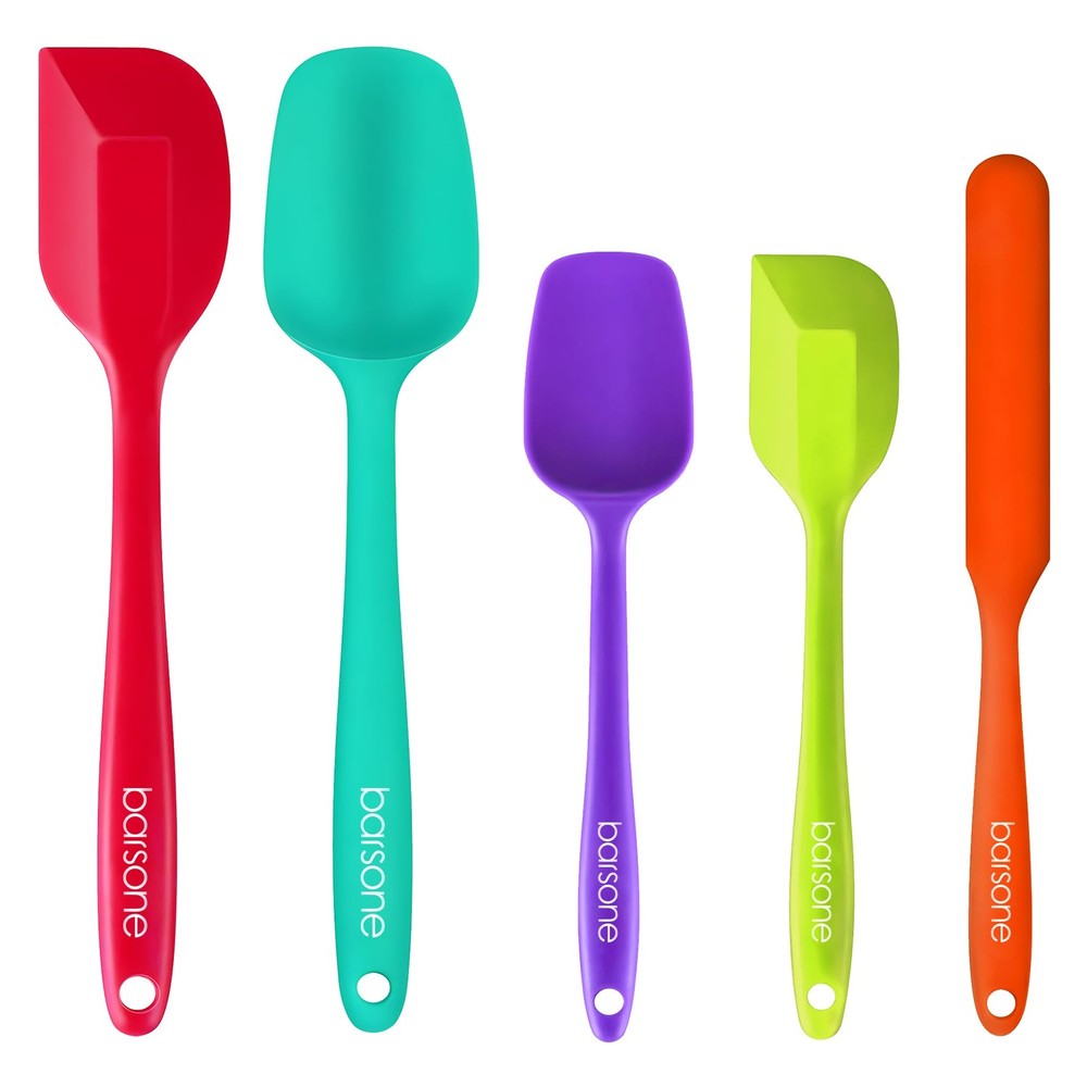Barsone 5-Piece Silicone Spatula Set - Heat Resistant Medium, Multicolor