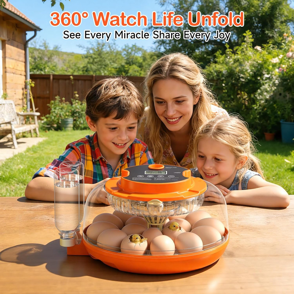 18 Egg Incubator for Chicken Eggs, Automatic Egg Turning and Humidity Control In