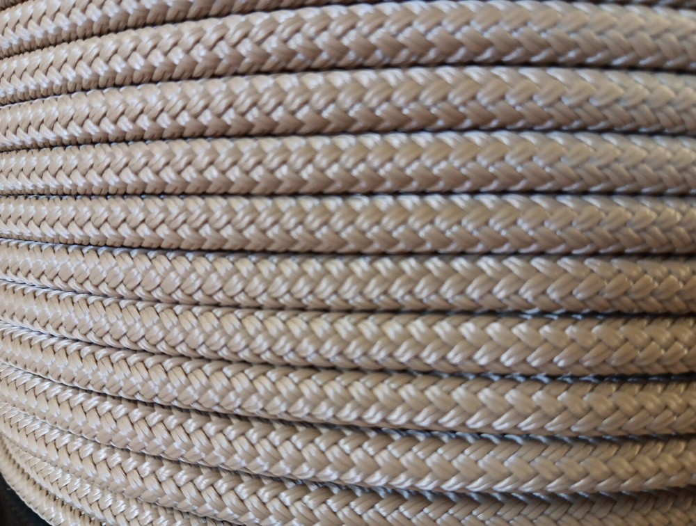1/4 x 150 ft. Double Braid-Yacht Braid polyester rope. Tan