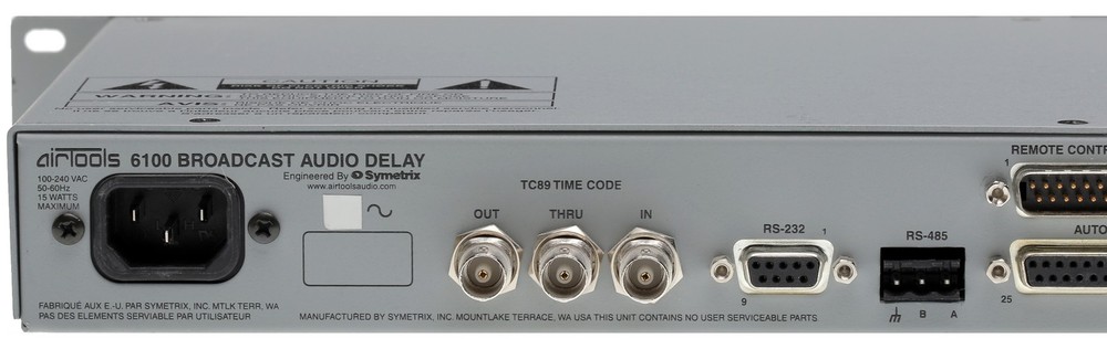 Symetrix Airtools 6100 AES Digital Audio Broadcast 20 Sec Profanity Delay DUMP