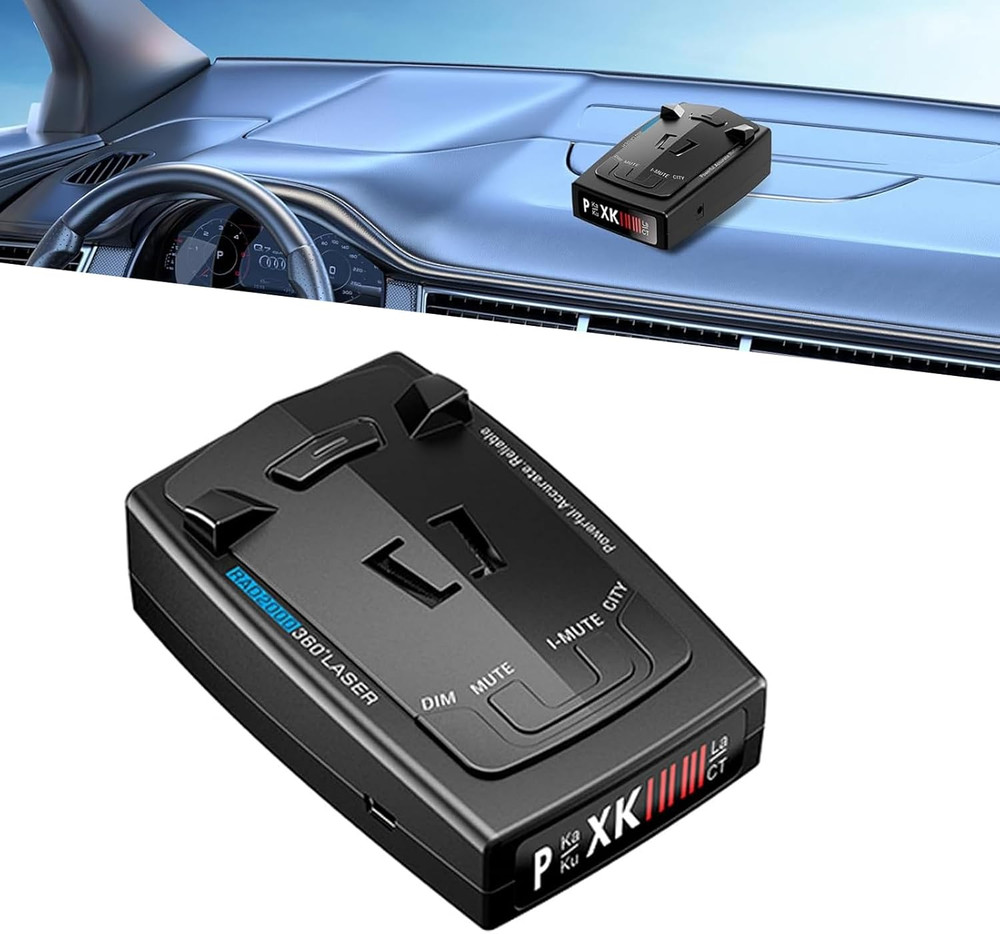 RAD 2000 Laser Radar Detector, Long-Range 360° Speed Radar, Full-Band Reception