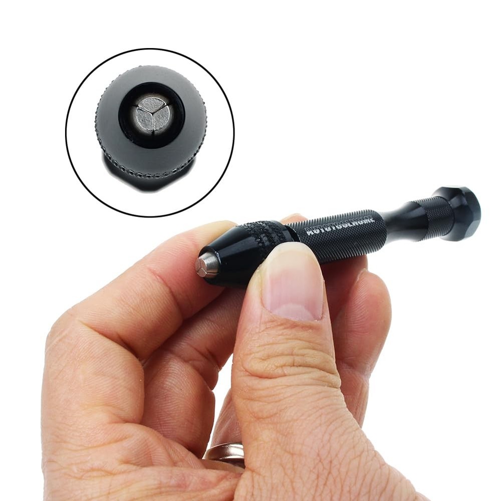 Precision Pin Vise Hand Drill with 25pcs Micro Twist Bits Set Black