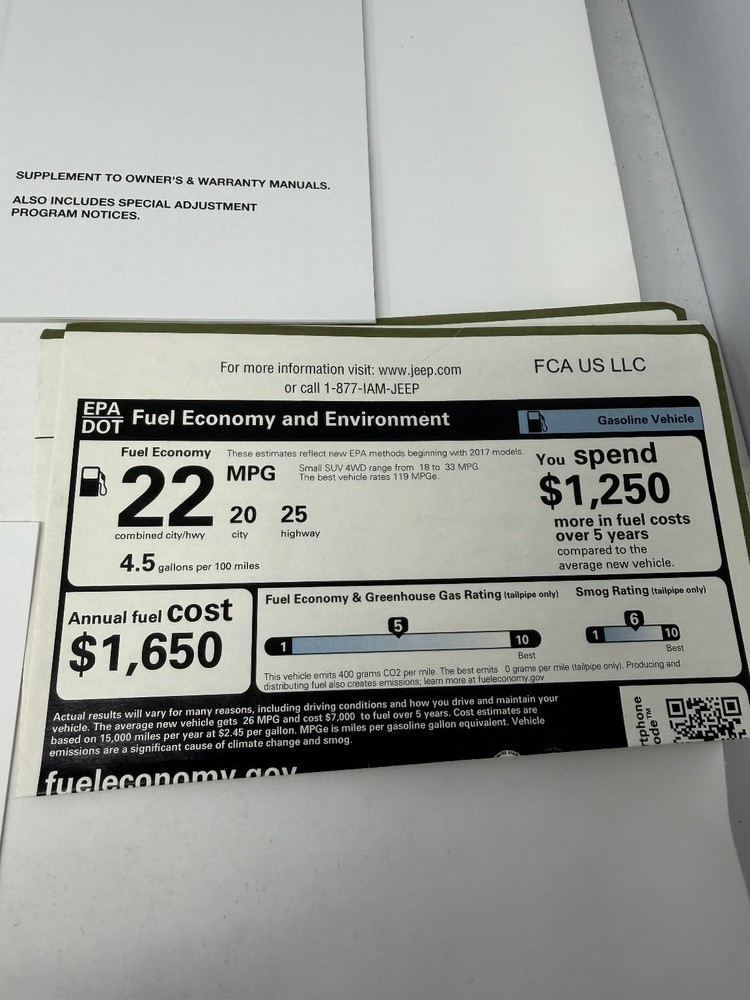 2017 Jeep Patriot Owners Manual OEM Complete Set